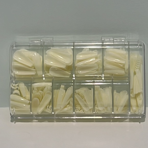 500pcs False Nail Tips 10 Sizes Traceless Square Coffin French Stiletto, Natural - Picture 2 of 5